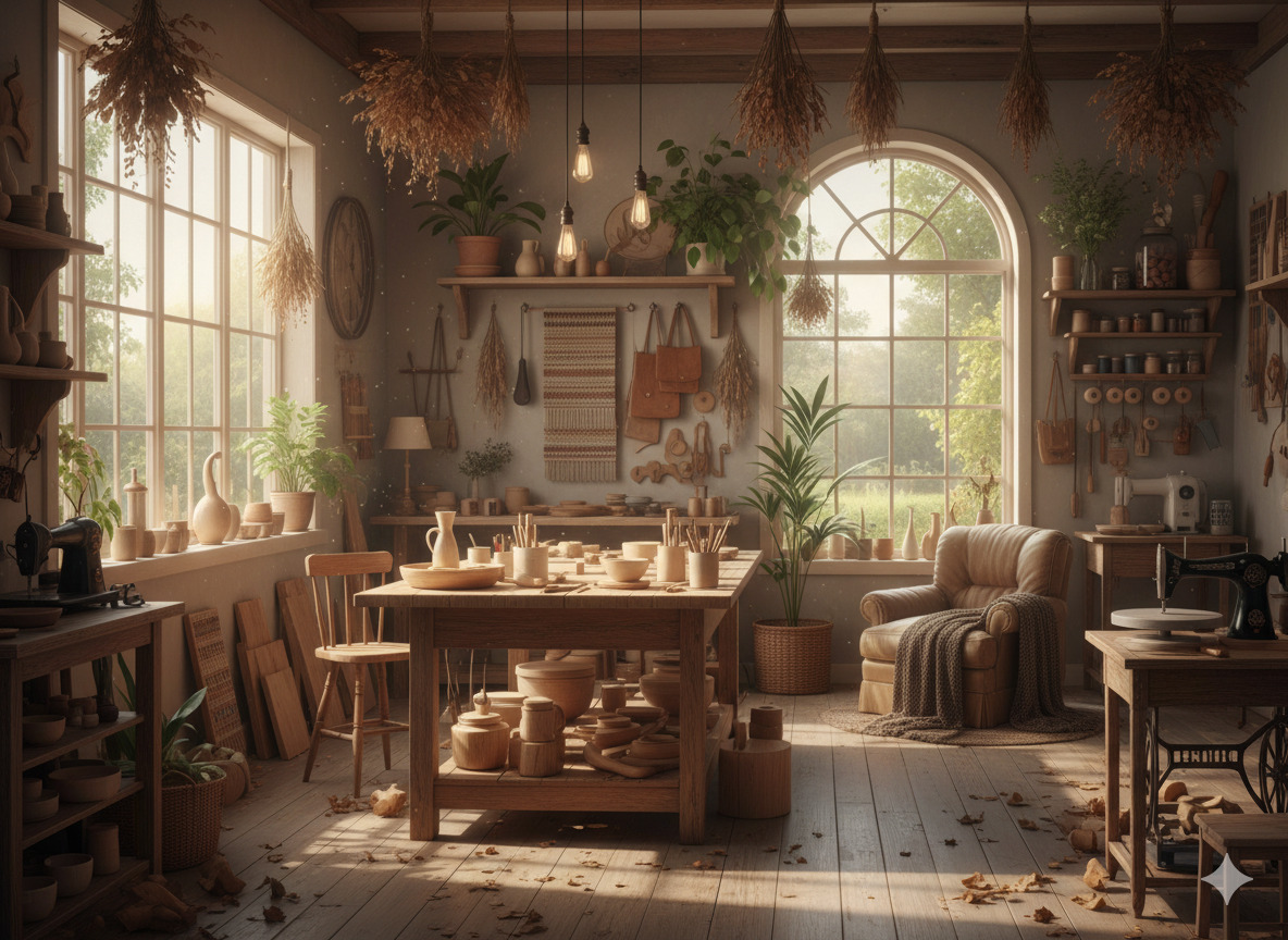 Craft studio with natural light